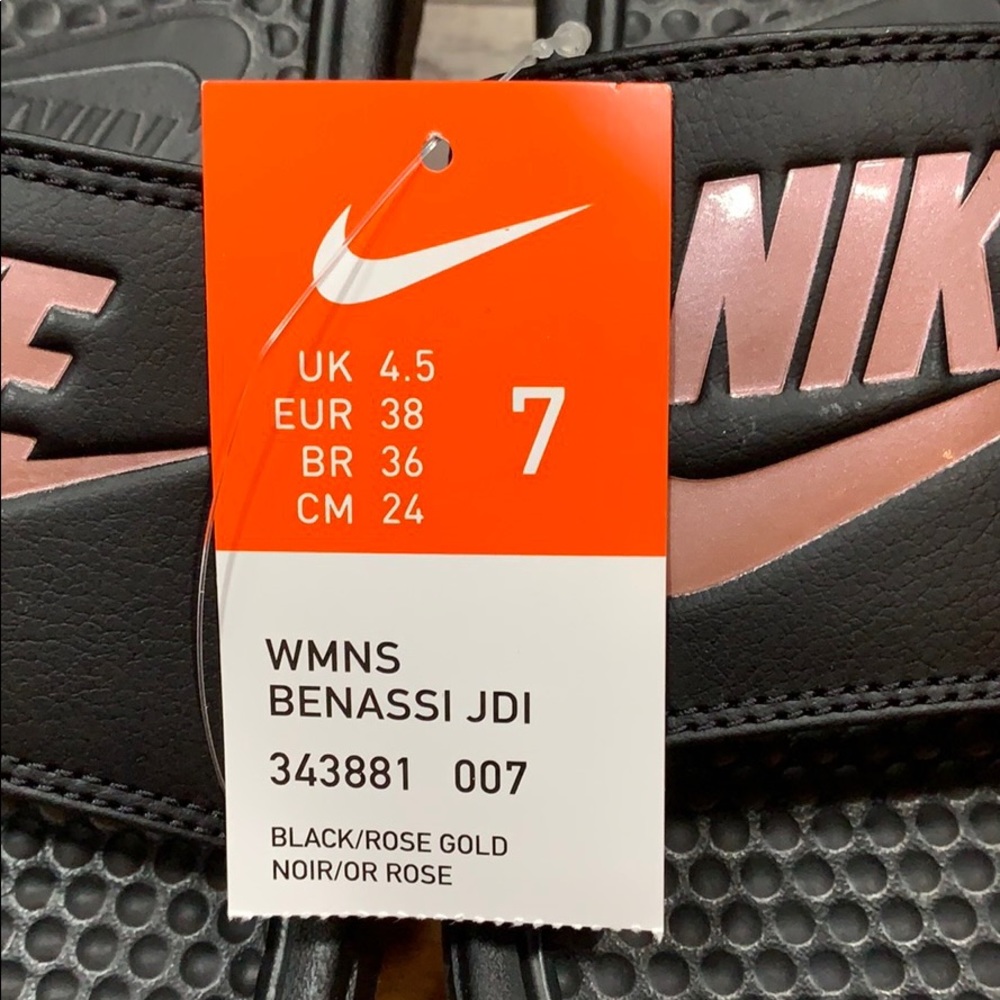 NIKE WMNS BENASSI JDI Black/Rose Gold - Picture 10 of 16